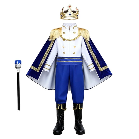 GiLiling ﻿ Kids Prince Charming Charactertume Boys Circus Soldier Royal Guard Pirate Halloween Christmas Character Dress up Outfits (White, 7-8 Years)