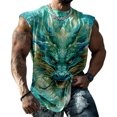 thumbnail image 2 of Yopmin Workout Tank Tops for Men Crew Neck Dragon Summer Casual Vests Fashion Sleeveless Shirts for Sports Fitness, 2 of 8