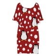 thumbnail image 3 of Penguin Polka Dots Women's Off The Shoulder Ruffles Summer Wedding Guest Loose Casual Party Beach Dress, 3 of 9