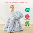 thumbnail image 2 of Bestier 2-Piece Toddler Bedding Comforter Set | Sorona Eco Fiber Fill | Super Soft Lightweight for All Seasons, Includes 1 Comforter and 1 Pillowcase | Machine Washable, Light Blue, 2 of 11