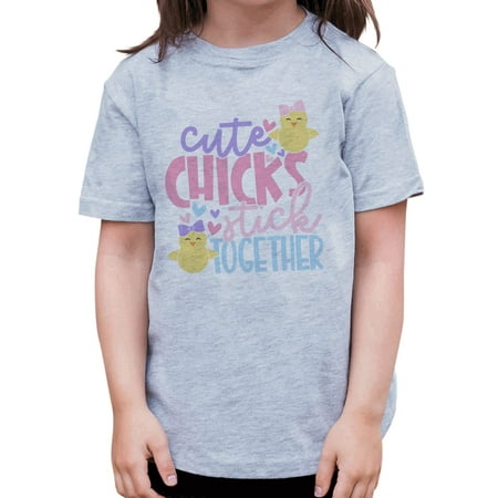 

7 ate 9 Apparel Girls Happy Easter Shirts - Cute Chicks Grey T-Shirt 5T