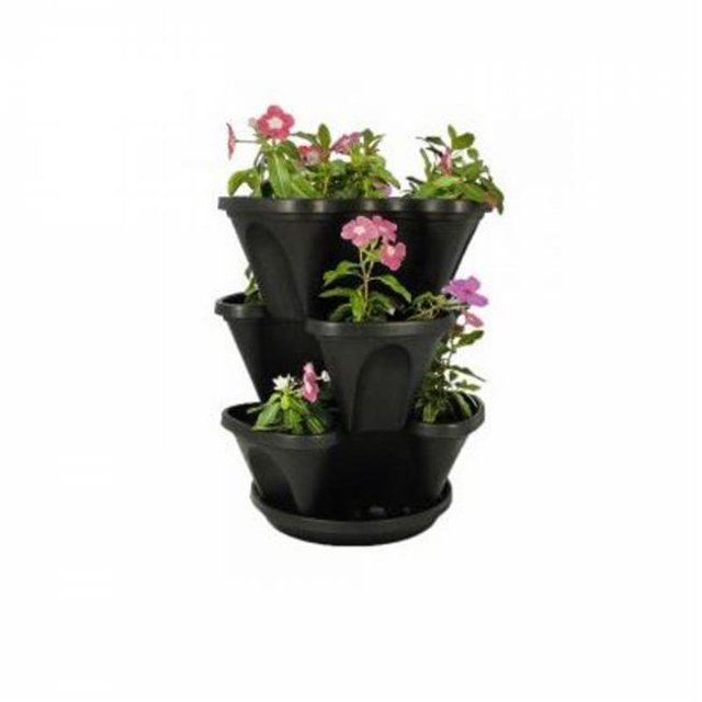 Natures Distributing P1362 Self-Watering Hanging Planter, Black