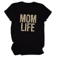 thumbnail image 2 of EQWLJWE Womens Mother's Day T-Shirt Leopard Mom Life Funny Short Sleeve Graphic Tee Tops, 2 of 3