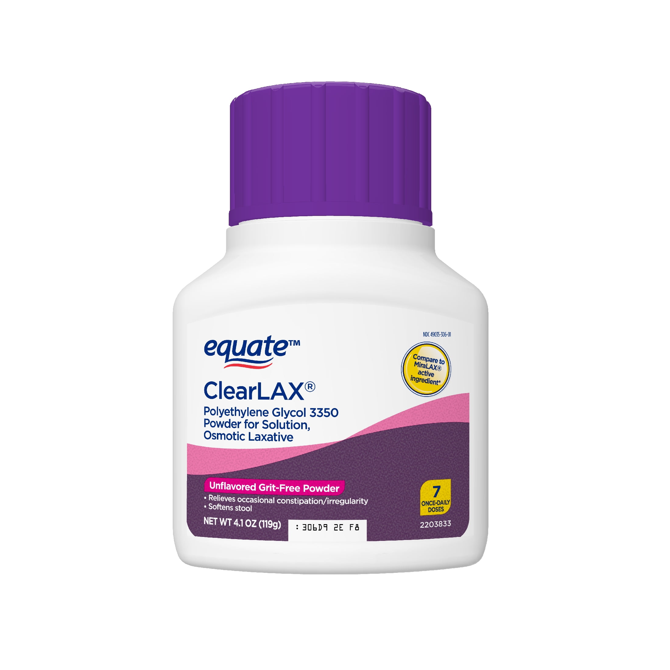 Equate Polyethylene Glycol 3350 Powder for Solution, Osmotic Laxative