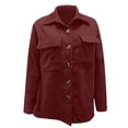 thumbnail image 5 of Evdexr Corduroy Jacket for Women Long Sleeve Collared Button Down Shackets Winter Fall Dressy Trendy Coats Open Front Oversized Tops with Pocket 3XL, 5 of 6