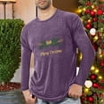 thumbnail image 2 of Men's Christmas Graphic T-Shirt Long Sleeve Crew Neck Christmas Print Casual Holiday Top Fall Winter Festive Occasions (4XL, Purple), 2 of 4