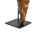 thumbnail image 5 of 21" x 46" Brown Teak Wood Handmade Leaf Sculpture, by DecMode, 5 of 11