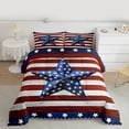 thumbnail image 2 of Homewish Cartoon Blue Stars Bedding Comforter Set for Kids, Red Stripes Line Twin Comforter Sets, Vintage American Flag Reversible Bedding Set, Super Cozy Room Decor, 2 Pieces, 2 of 8