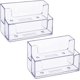 thumbnail image 1 of KAIYANG Paquete de 2 portatarjetas de presentación transparentes, organizador de tarjetas de plástico de 2 niveles, expositor de tarjetas, 1 of 5