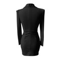 thumbnail image 4 of Baqcunre Womens Dresses Casual Elegant Dress Button Up Work Office Party Pencil Midi Suit Dresses(Black Size S-XL),Dressy Tops For Women Evening Dresses For Women Blazer Dress For Women Mini Dress, 4 of 7