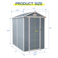 thumbnail image 2 of 4x6 FT Gray Resin Storage Shed with Floor Kit, All-Weather Outdoor Shed for Patio Furniture Storage, 2 of 9