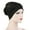 Black, variant on Women Turban Flower Caps Vintage Beanie Headscarf Elastic Headwrap Hat