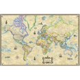 thumbnail image 1 of Map 15827 Monde de Style Antique Universal Laminé - Laminé Map, 1 of 1