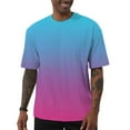 thumbnail image 2 of UVEASISHA Mens Gradient Color T Shirts Big and Tall Casual Short Sleeve Crewneck Graphic Tees Summer Regular Fit Workout Shirt Blue 3XL, 2 of 8