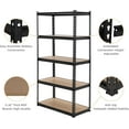 thumbnail image 5 of Garvee Garage Shelving, 5-Tier Adjustable Height Metal Utility Shelves for Garage, 72" Garage Storage Shelves Heavy Duty, Industrial Shelving Utility Shelf, Black-Load 3860 Lbs, 5 of 7