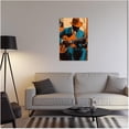 thumbnail image 2 of ZHONGYUTONG Black Music Canvas Wall Art African American Jazz Painting Music Playing Art Musical Instruments Prints Music Themed Men Room Home Decor Framed (12.00" x 18.00"), 2 of 4