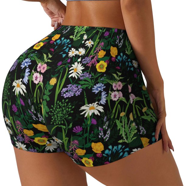Fotbe Chamomile Shorts Sin Costuras – Shorts Deportivos de Cintura Alta para Mujer, Elásticos para Gimnasio, Yoga, Running o Ciclismo-XX-Large
