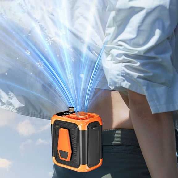 Bilqis Portable Waist Clip Fan, Cooling Personal Wearable Fan, Portable Waist Fan Clip on Wearable Belt Personal Fan Rechargeable Battery Operated, for Outdoor Jobsite Camping Traveling