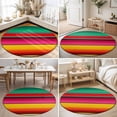 thumbnail image 4 of Round Area Rugs 6Ft, Mexican Style Non-Slip Washable Circle Rugs Carpet, Colorful Mexico Stripes Green Red Pink Indoor Outdoor Rug Floor Mats Throw Runner for Bedroom Living Room Bathroom, 4 of 8
