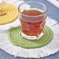 thumbnail image 4 of Cup Mat Highly Absorbent Braided Drink Coaster Solid Color Heat-Resistant Reusable Woven Coaster Cup Pad, 4 of 8