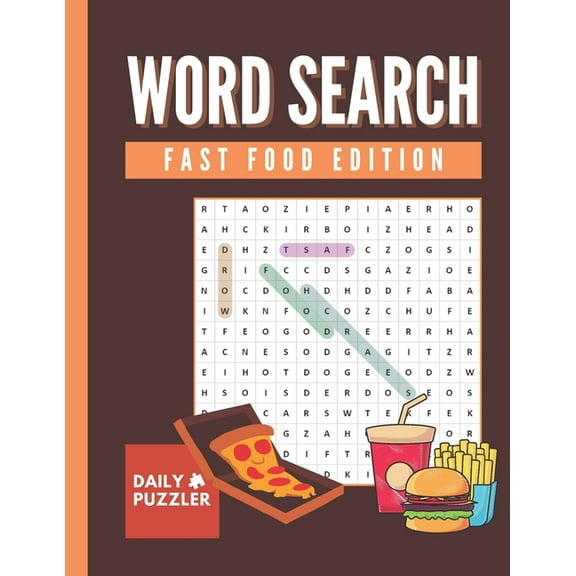 Fast Food Word Search: Large Print Word Search Puzzle Book for Adults and Kids, 30  Fun Fast Food Themed Word Find Activities with Solutions, (Paperback)