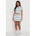 thumbnail image 3 of Womens Daisy Classic Fit Striped Cropped Polo Shirt, 3 of 5