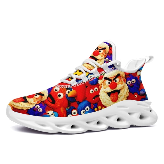 Coolcustomize Red Chic Christmas Athletic Shoes for Women, Airy And Light Footwear, Fashion Trendy Sneakers for Running, Outings, Holiday-Themed Occasions, Low Top Tennis Shoes for Outdoor Sports