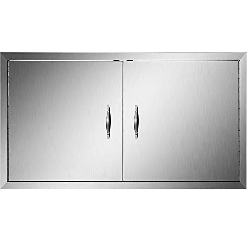 Mophorn BBQ Access Door 42W X 21H Inch, Double BBQ Door Stainless