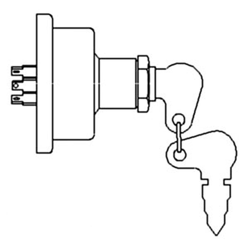 RAParts 194747V91 3 Position Ignition Key Switch with 2 Keys Fits Massey Ferguson 135 150 165 175 180 230 235 245 1100 255 265
