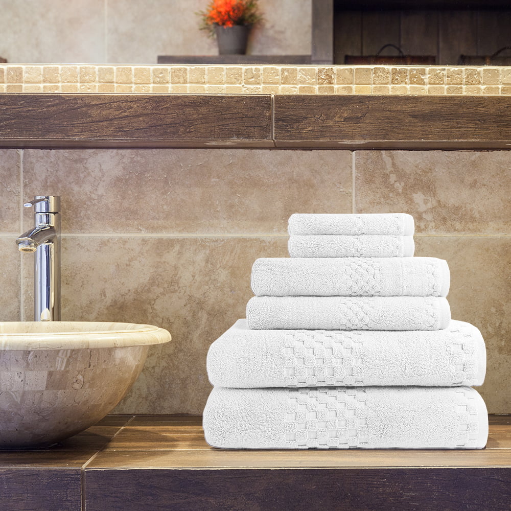 Bathroom) Royal Blaze Bath Towel Set/6 Luxury Hotel Towels/Set Includ – R &  D Discount Distributors