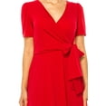thumbnail image 5 of MOA COLLECTION Women's Stylish Solid Faux Wrap Dress with Deep V-Neck, 5 of 5
