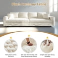 thumbnail image 4 of 102.4" Sectional Couch Modular Cloud Sofa Plush Corduroy Convertible Lounge Couches Oversized 4 Seat Comfy Sofa Deep Seat with 6 Pillows Solid Wood Frame for Living Room Reception Room Office, Beige, 4 of 13