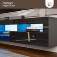 thumbnail image 3 of ARICOEASY LED Floating TV Stand with Storage & Doors for up to 85 inch TVs for Living Room and Home Office, Black, 3 of 7
