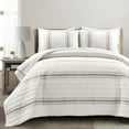 thumbnail image 2 of Lush Decor Farmhouse Stripe Cotton Reversible Quilt, Full/Queen, Navy, 3-Pc Set, 2 of 11