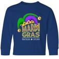 thumbnail image 3 of Inktastic Mardi Gras New Orleans Louisiana Jester Hat Long Sleeve Youth T-Shirt, 3 of 5