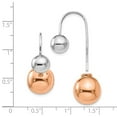 thumbnail image 2 of Sterling Silver and Rose-tone Dangle Earrings - 5.1 Grams - Measures 29x12mm Wide, 2 of 2