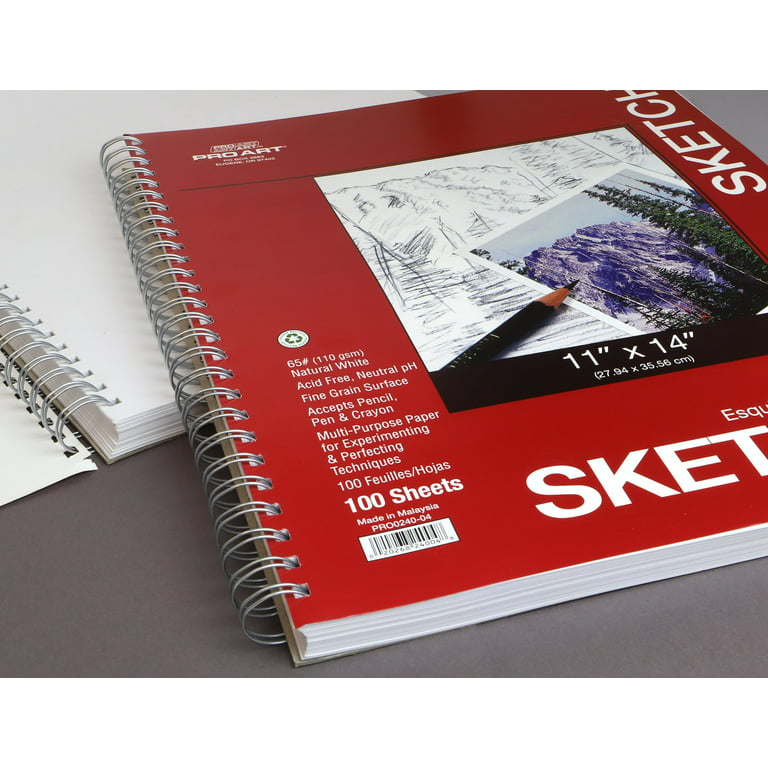 Buy 2 Pack A4 Sketchbook Spiral Bound Sketch Pad, White Drawing