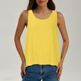 thumbnail image 2 of Wyobmus Womens Cross Backless Tank Tops Casual Sleeveless Open Back Tops Solid Color Cute Round Neck Flowy Shirts Yellow, 2 of 7