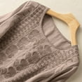 thumbnail image 6 of Womens Tops Long Sleeve Linen Cotton Top With Embroidery Breathable Casual Blouse Cotton And Linen Blend Soft Skin-Friendly M Sweaters For Women, 6 of 7