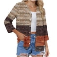 thumbnail image 6 of Danhjin Print Button Down Shirts for Women 3/4 Sleeve Loose Fashion Shirts Casual Going out Fall Summer Spring Tops, 6 of 7