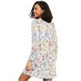 thumbnail image 2 of FORMRS Womens Long Sleeve Nightgowns Crew Neck Sleep Shirt Soft Pajamas Sizes S-3XL, Pastel Floral Pattern, 2 of 8