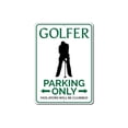 thumbnail image 2 of Golfer Parking Novelty Decor, Metal Wall Sign - 10x14 Inches, 2 of 4