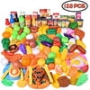 Grocery Kitchen Play Set for Kids Deluxe Pretend Play Food Cooking Game 128 PCs