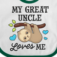 thumbnail image 4 of Inktastic My Great Uncle Loves Me with Sloth and Hearts Boys or Girls Baby Bib, 4 of 4