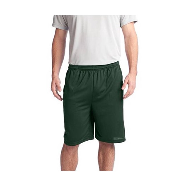 Sport-Tek Posicharge Short à Poches en Maille Résistante - Vert Forêt - Moyen