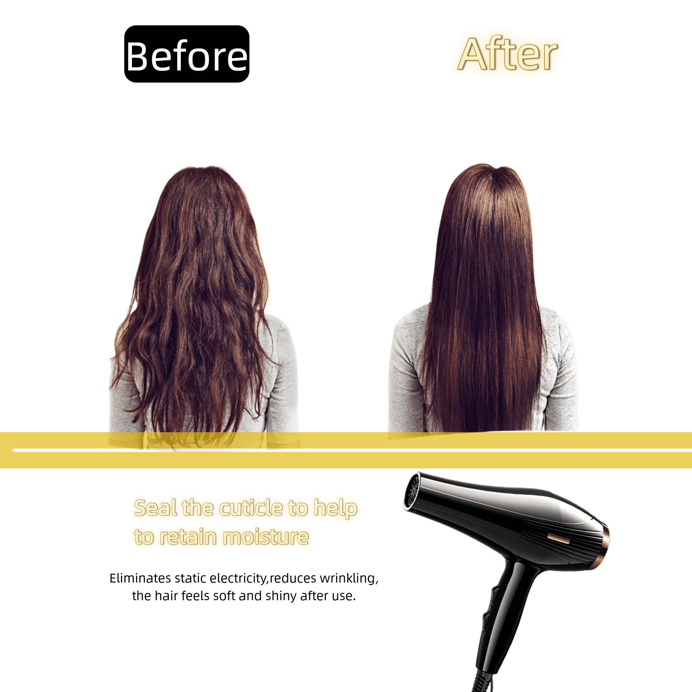 Professional Hair Dryer with 11 Styling Attachments， For Home and Travel, Gift-Ready, Unisex Fast Drying and Hair Care,Black