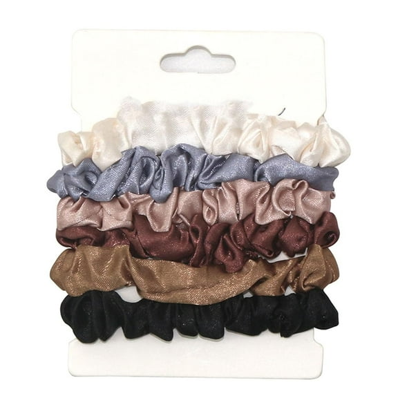 6Pcs 120mm Mixed Color Cloth Elastic Hair Scrunchies Flower Polka Dot Plain Pattern for Women Casual Outings Parties Everyday Use Colorful
