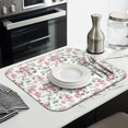 thumbnail image 3 of Pioneer Flower Floral Print Pattern Dish Drying Mat for Kitchen 1 Pack, Ultra Absorbent Microfiber Dishes Drainer Mats,16"x18", 3 of 6