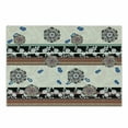 thumbnail image 1 of Floral Cutting Board, Abstract Dotted Petals and Horizontal Oriental Stripes, Decorative Tempered Glass Cutting and Serving Board, in 3 Sizes, by Ambesonne, 1 of 2