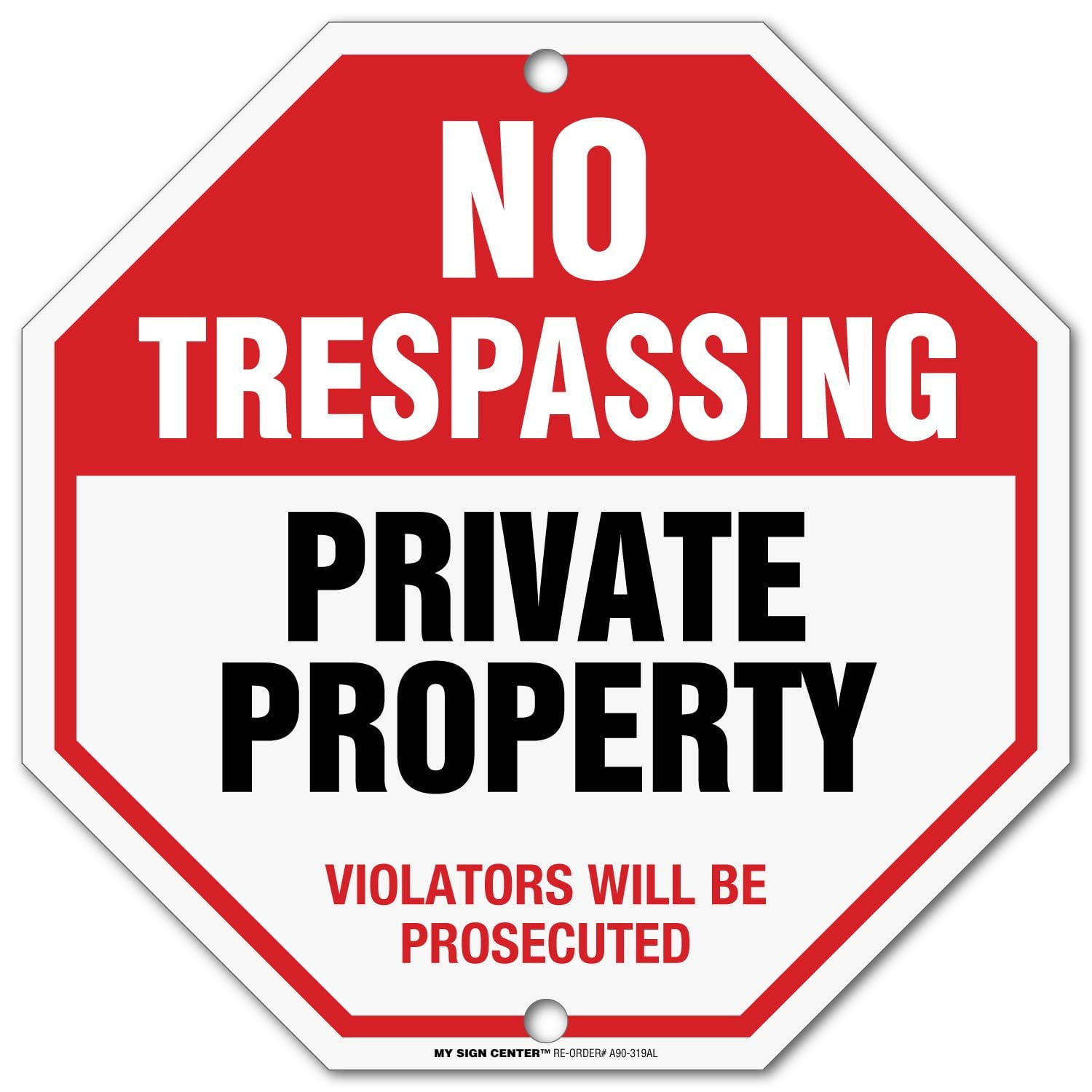 Danger US Government Property No Trespassing Design 8x12 In Aluminum Sign 